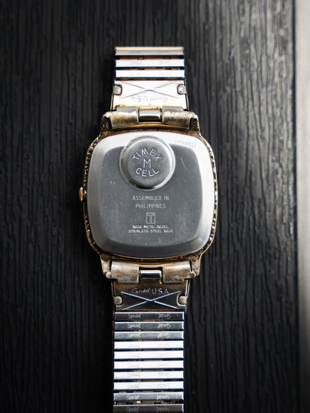 Timex Gold Tone Stretch Bracelet Dress Watch with Ivory Dial
